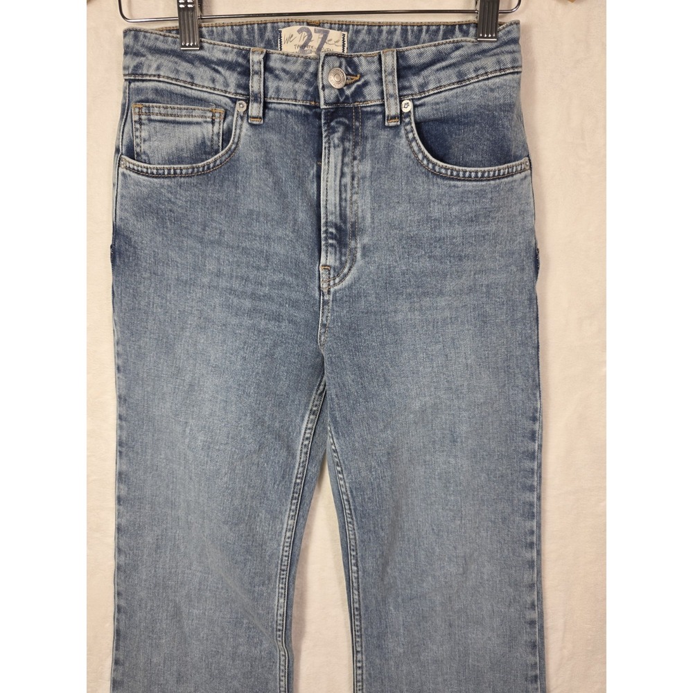 We The Free Free People Wide Leg Jeans 27 High Rise Blue Cotton Stretch 29x31 - Picture 6 of 15